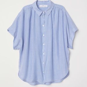 NWT H&M Blue & White Striped Blouse